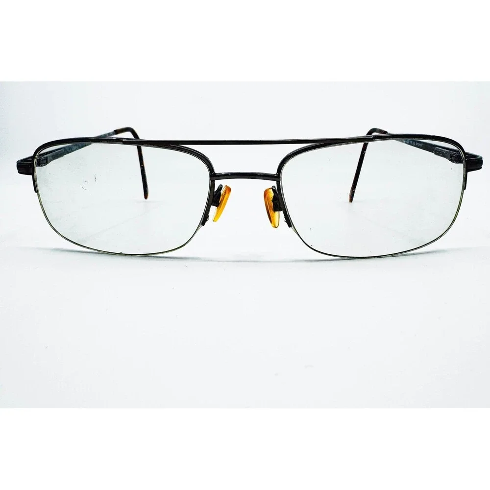 Via Milano Eyeglass Frames Mens Black Savio TAN 57-20-140 Rectangular T24368720
